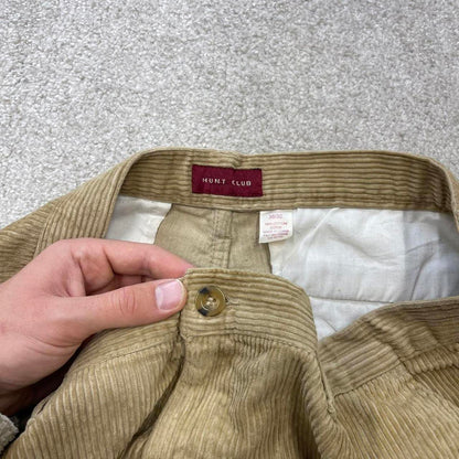 Baggy Hunt Club corduroy pants W40L27 beige wide wale jumbo cord trousers 90s skater style