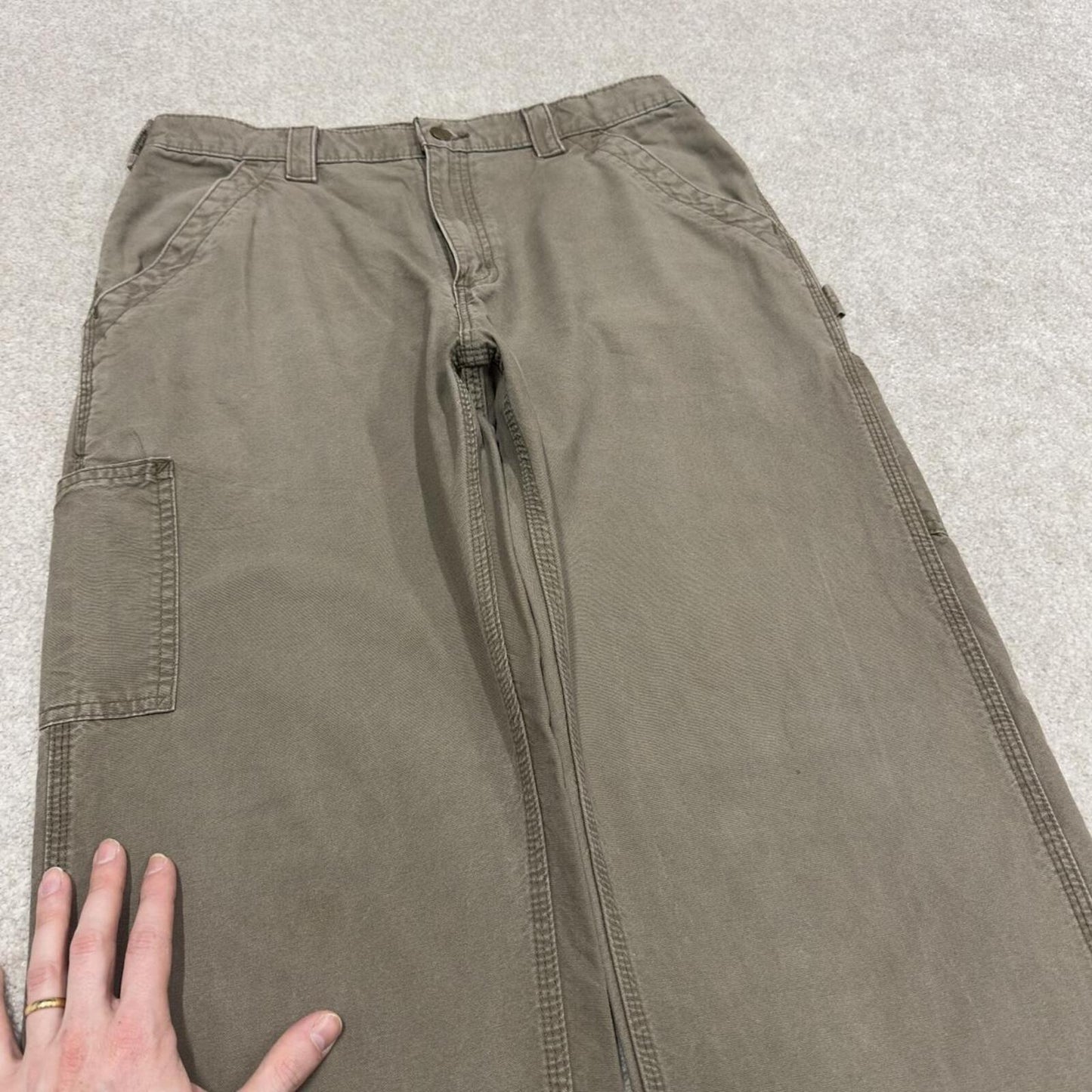 Carhartt carpenter skate pants khaki Loose dungaree fit Y2K style cargo work pants
