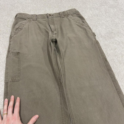 Carhartt carpenter skate pants khaki Loose dungaree fit Y2K style cargo work pants