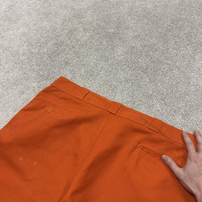 Baggy Dickies chino shorts carpenter orange Chino style skater shorts long wide leg festival