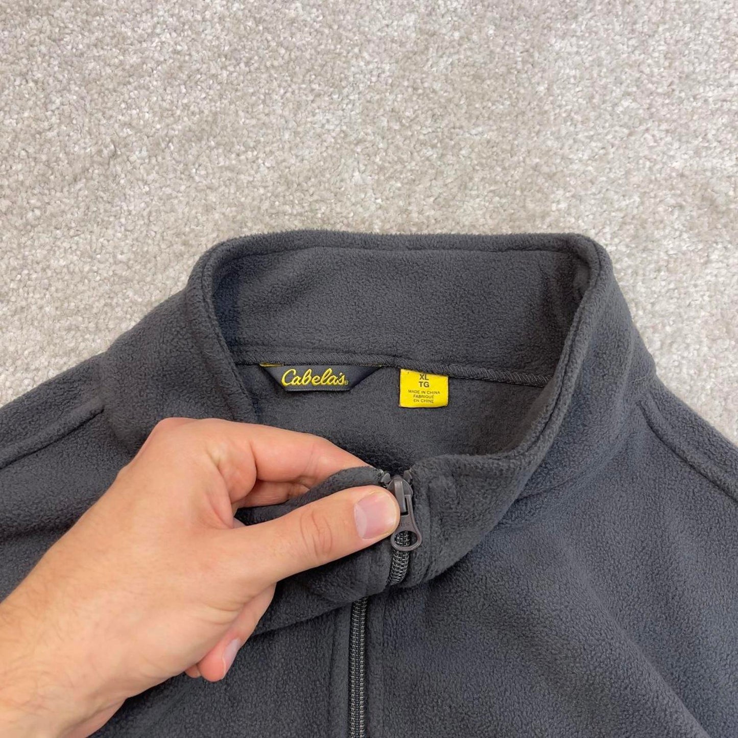 Grey Cabela's technical fleece XL y2k style 1/4 zip autumn adjustable waist
