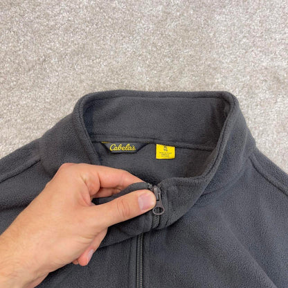 Grey Cabela's technical fleece XL y2k style 1/4 zip autumn adjustable waist
