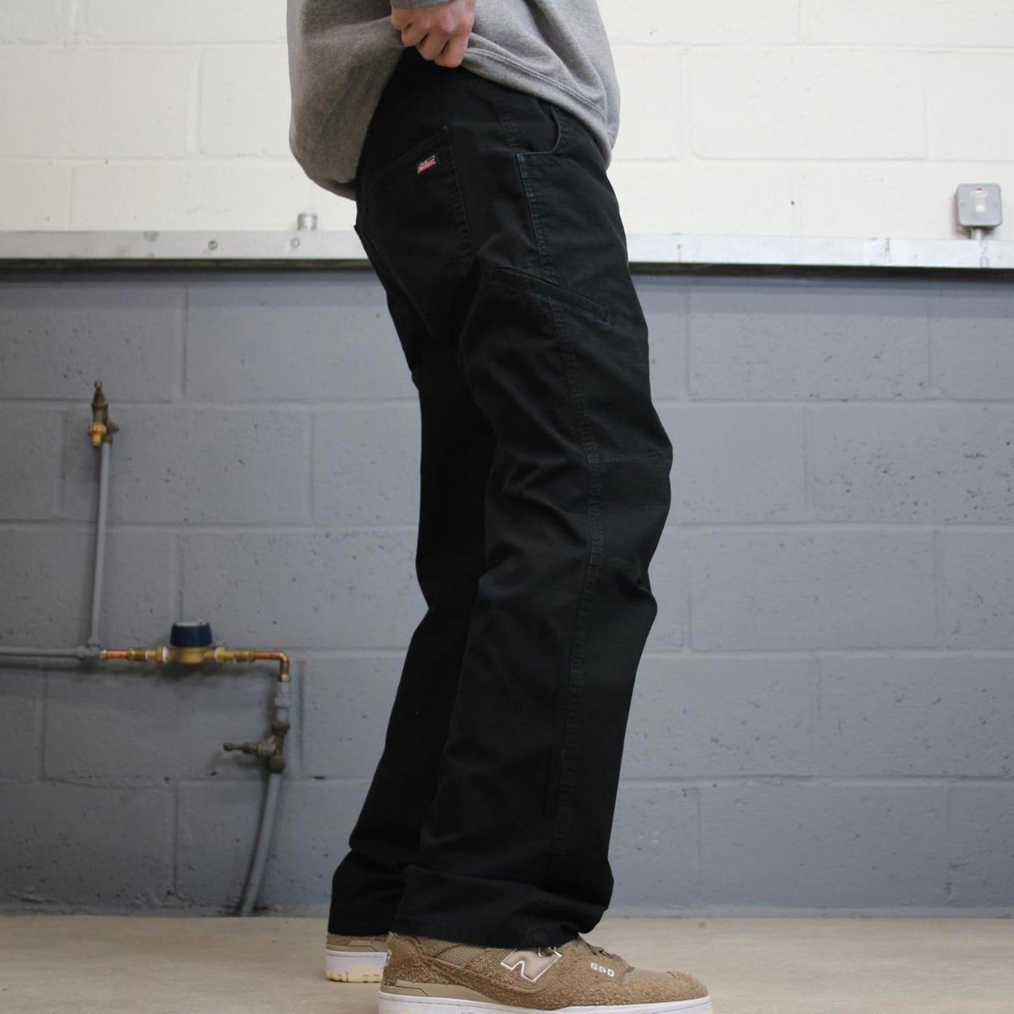Y2k loose Dickies cargo pants black Lightweight floaty skate style work trousers