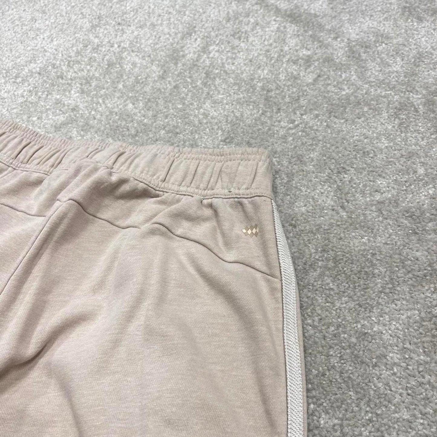 Y2k 00s Adidas joggers stripes S loose beige sweatpants side stripes gym wear