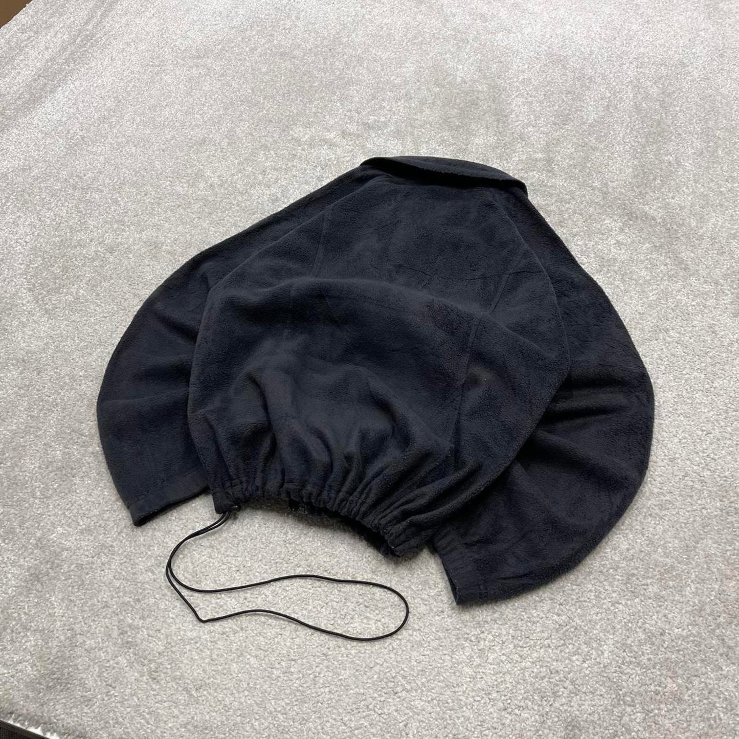 00s Columbia technical fleece L women's black full zip up y2k style autumn adjustable waist