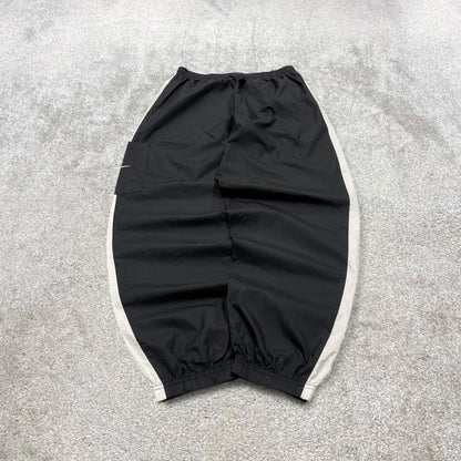 Y2k Nike tracksuit bottoms black Lightweight floaty leg print logo track pants