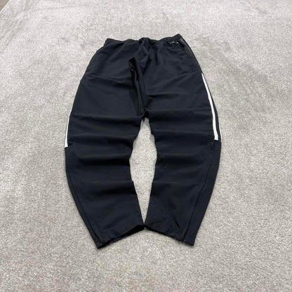 Y2k Adidas tracksuit bottoms Small mens black joggers casual sports gym wear track pants side stripe