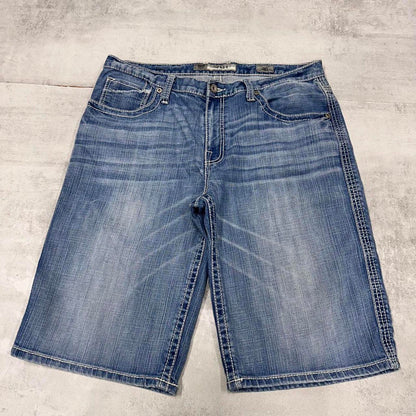 Mens Loose BKE jorts W36 loose denim y2k shorts embroidered design