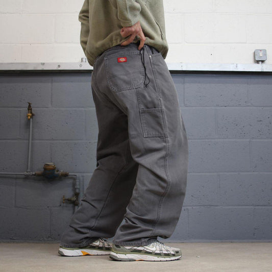 Vintage baggy Dickies carpenter jeans W42L32 grey 90s skater style workwear cargo pants