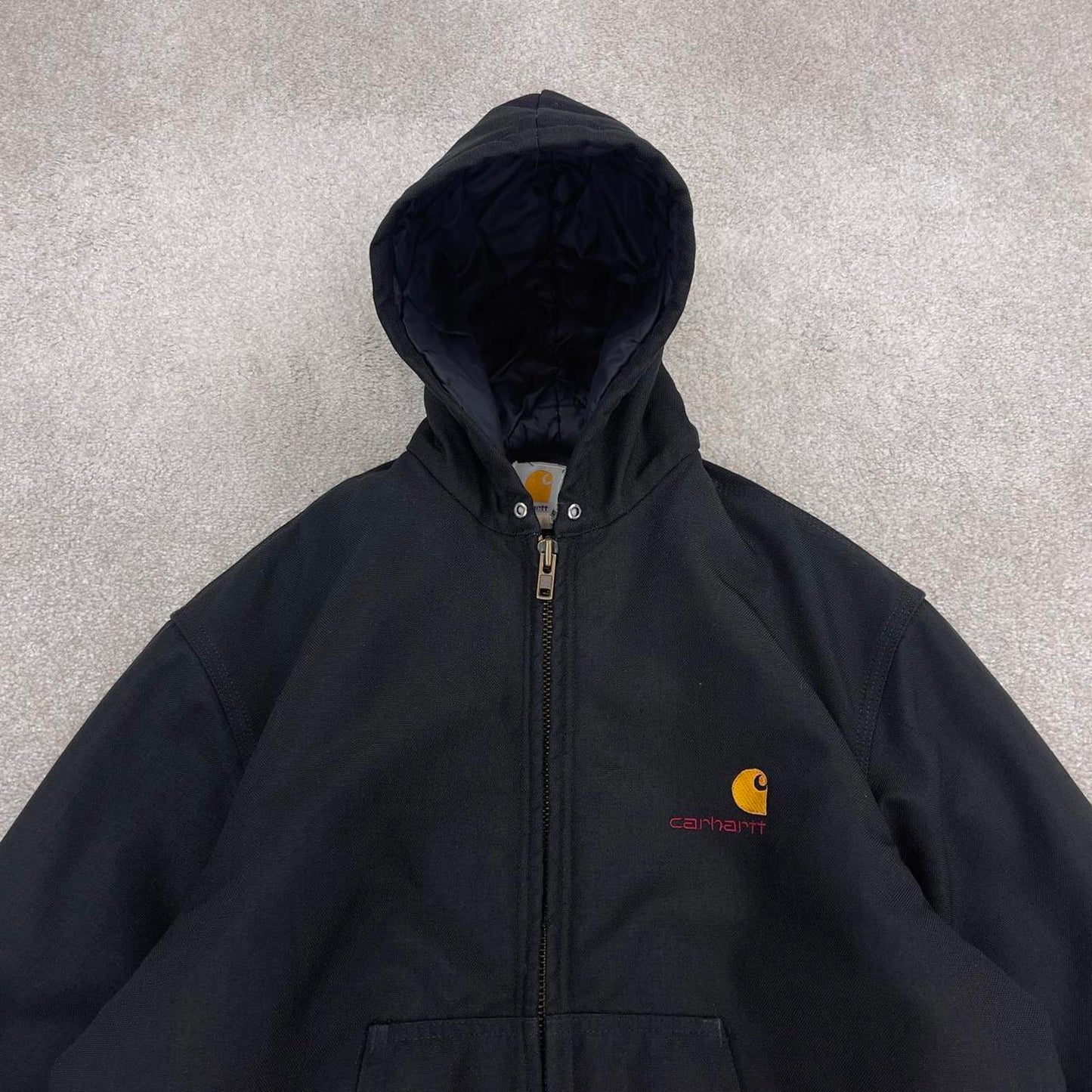 Black Carhartt active jacket Small hooded canvas skater jacket