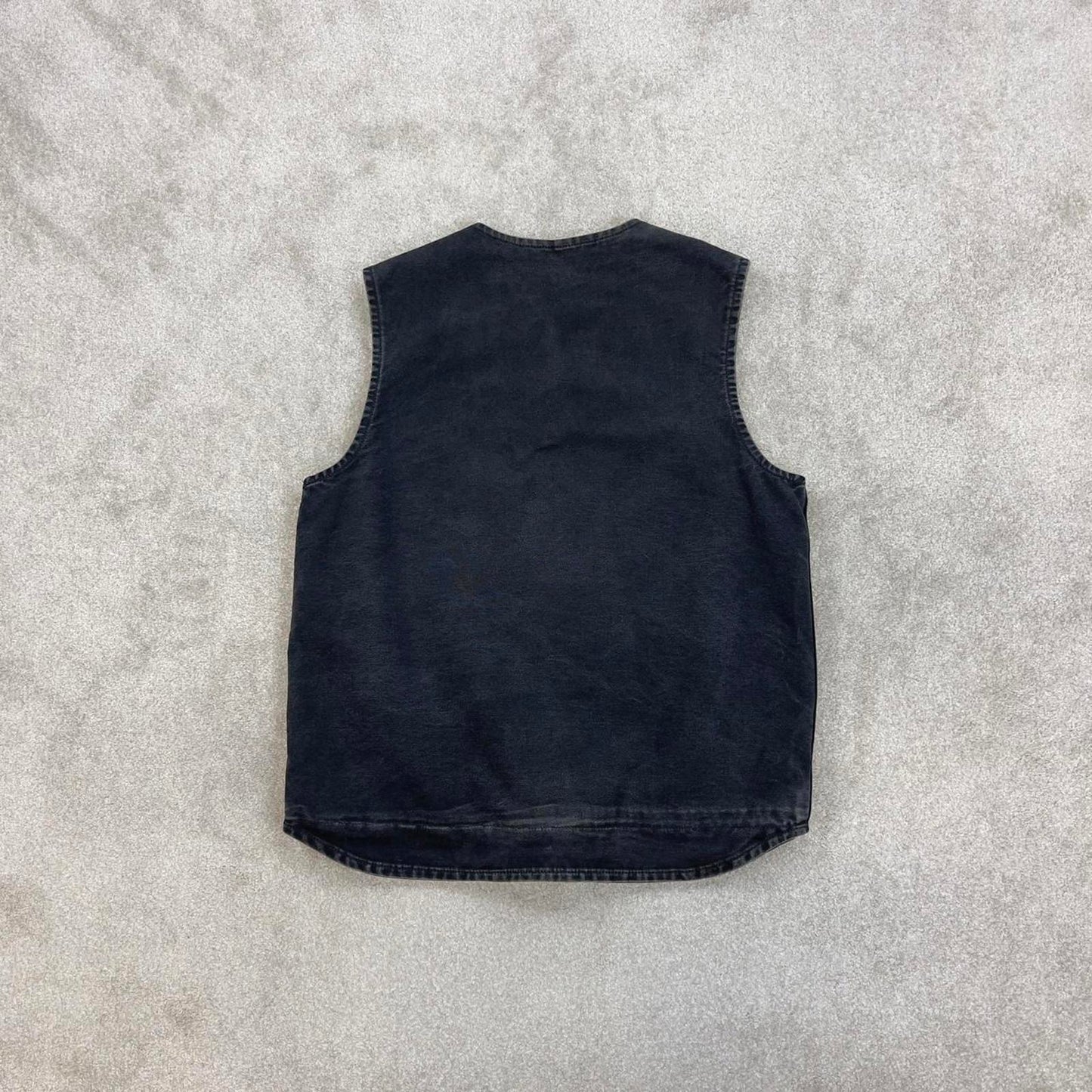 Black vintage Carhartt Gilet L Tall thick canvas sherpa lined body warmer