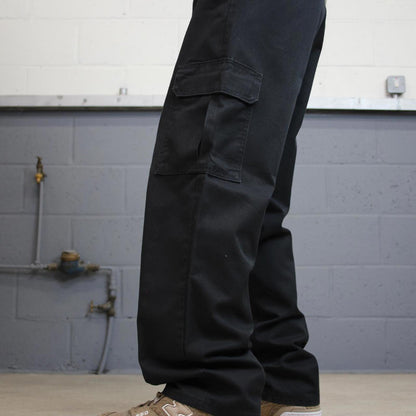 Baggy black Dickies cargo trousers W36L32