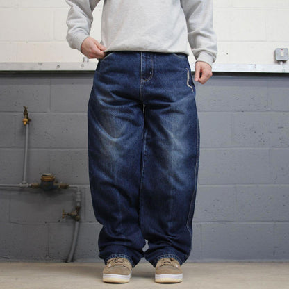 Baggy Davoucci jeans W34 L33 blue wide leg denim 90s style skater jeans