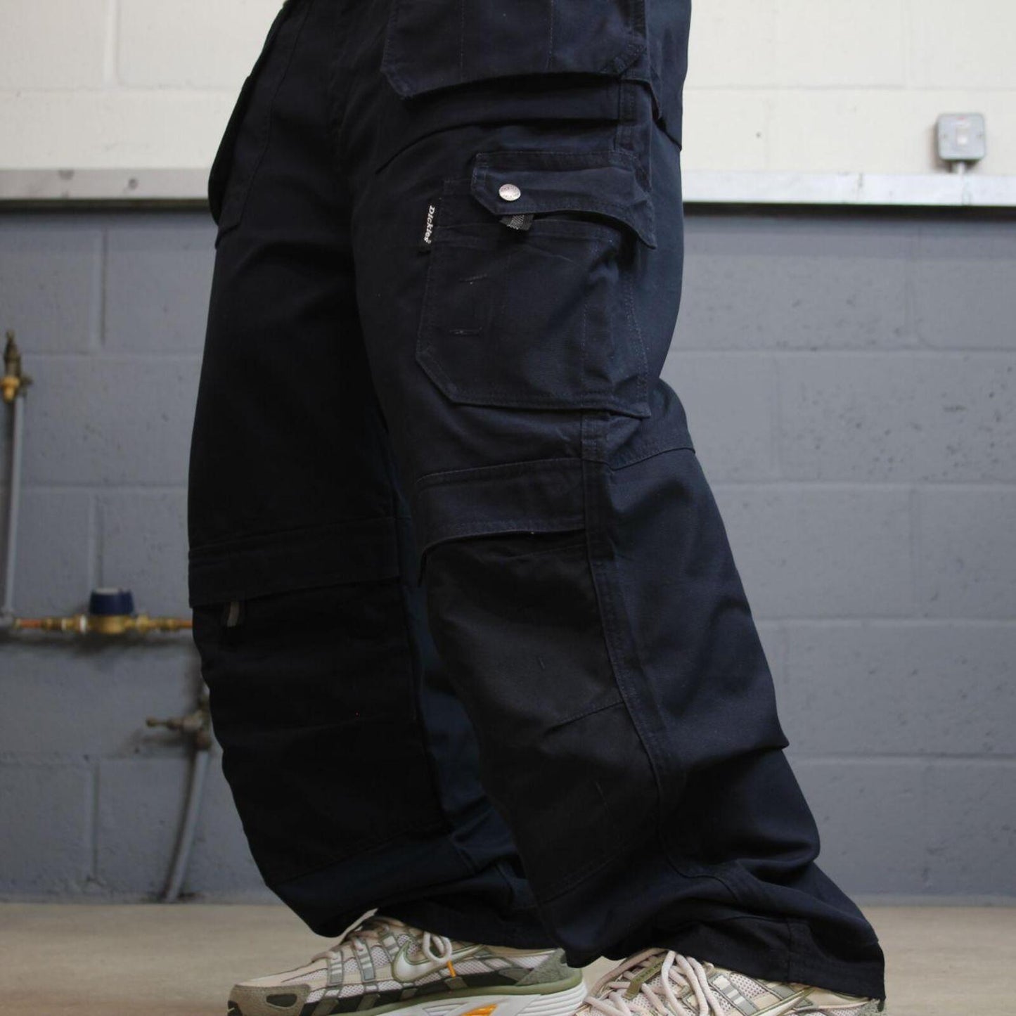 Dickies cargo work pants navy Loose straight leg utility trousers