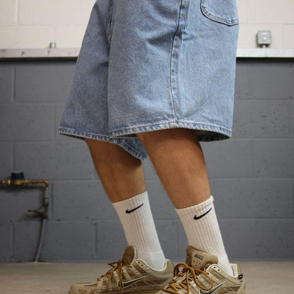 Lee baggy denim shorts y2k blue Loose skate style summer shorts