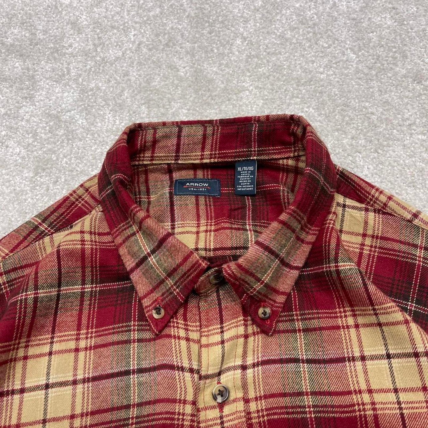 Arrow check flannel shirt XL men's long sleeve button up checkered autumn y2k style