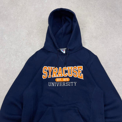 Navy vintage Russel hoodie Medium Thick pullover jumper Syracuse University