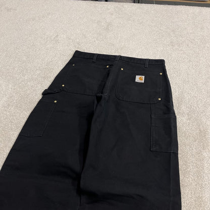 Carhartt double knee carpenter jeans y2k black Loose fit thick canvas skate cargo work pants
