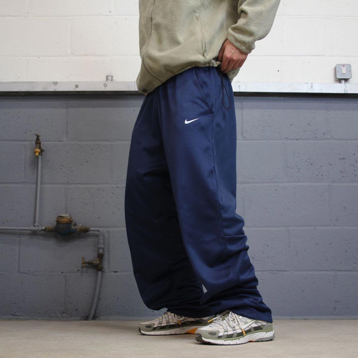 00s Nike tracksuit bottoms navy 3XL loose y2k style sportswear track pants gym wear