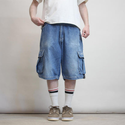 Baggy Karl Kani denim cargo shorts W32 wide leg cargo 90s skater jorts utility