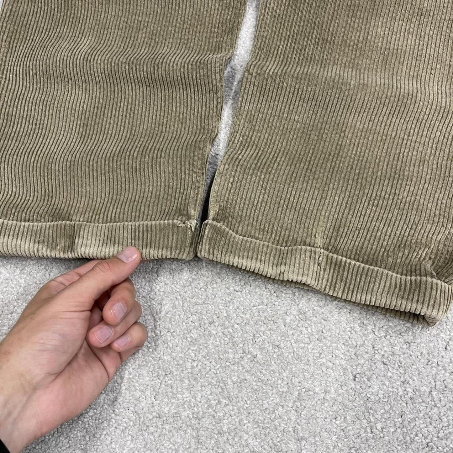 Baggy pleated corduroy pants wide leg Khaki Wide wale chunky jumbo cord trousers preppy