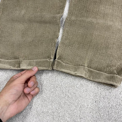 Baggy pleated corduroy pants wide leg Khaki Wide wale chunky jumbo cord trousers preppy