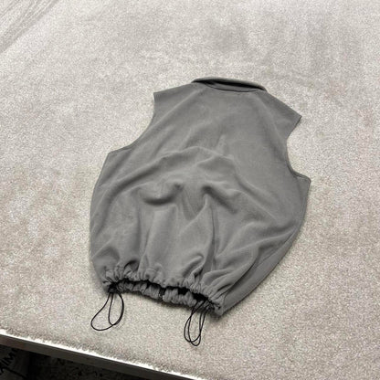 00s Columbia technical fleece gilet M men's grey full zip up y2k style autumn adjustable waist