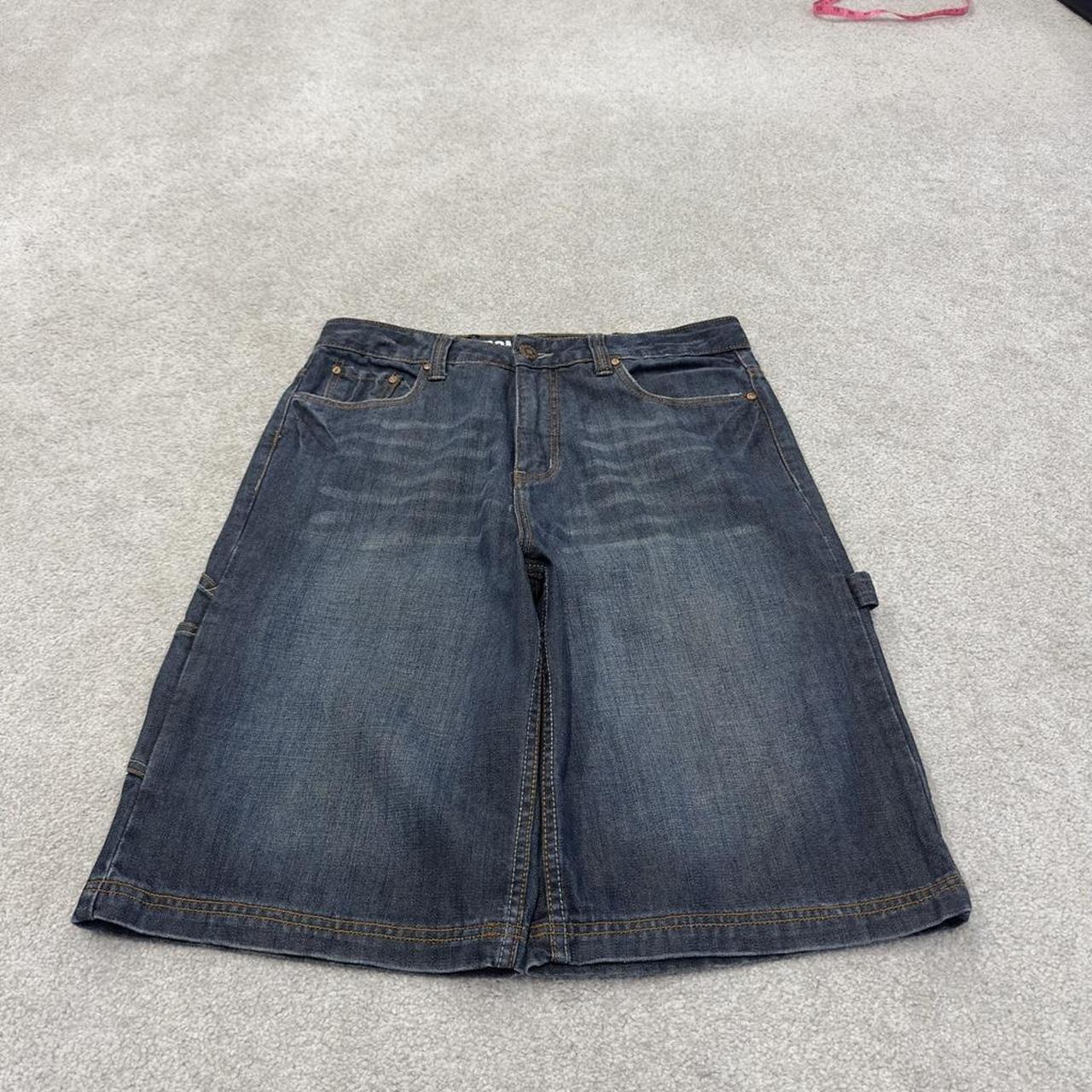Y2K baggy denim shorts carpenter blue Bongo loose skater style surf jorts