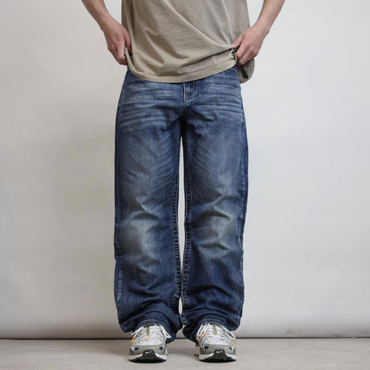 Mens Tin Haul embroidered jeans W38L34 y2k style stich detailing