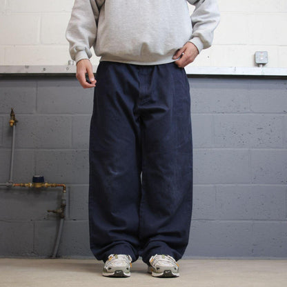 Baggy Dickies carpenter work pants navy W42L32 Wide leg chino style skate trousers