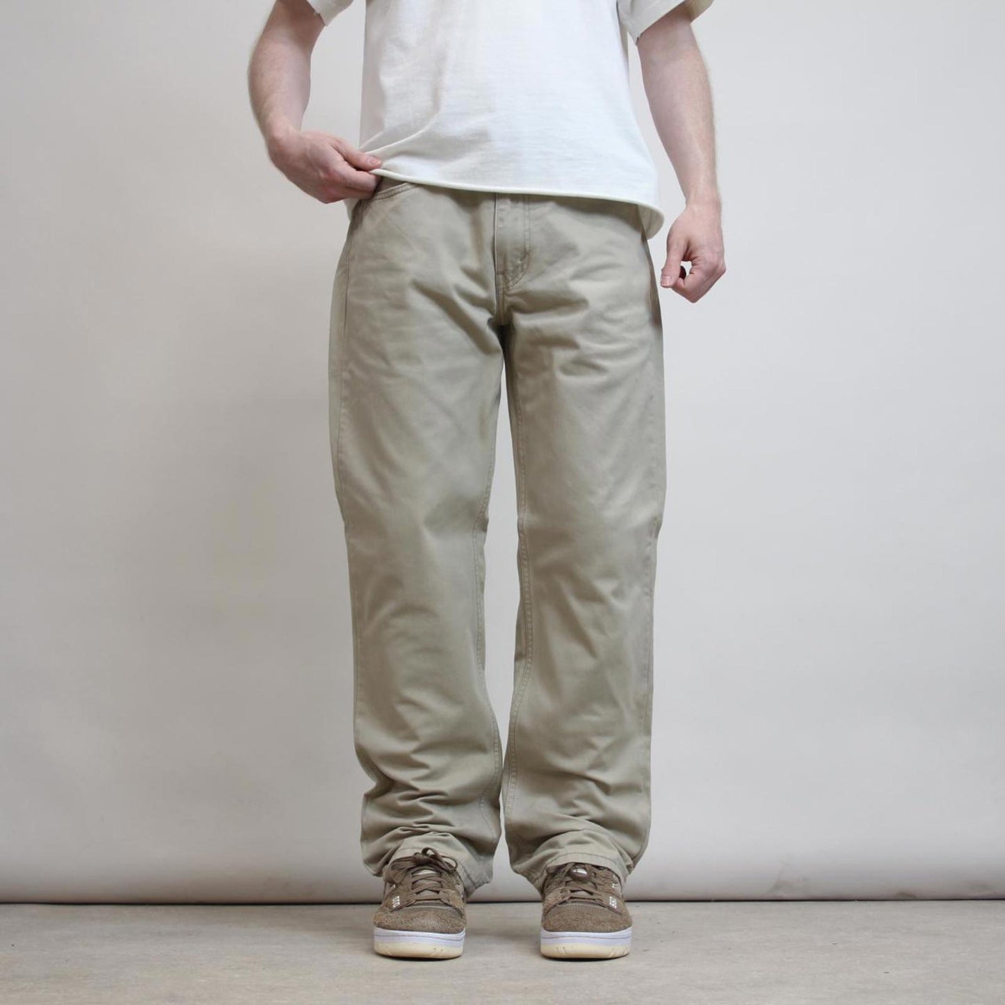 Beige Levis jeans W34 L32 beige 514 pants white tab logo