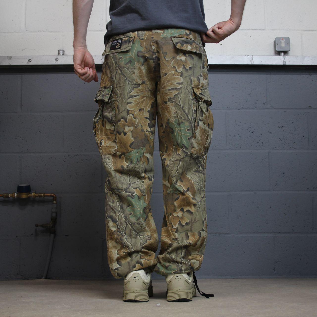 Vintage Rattlers camo cargo pants brown Lightweight floaty camouflage Y2K hunting trousers