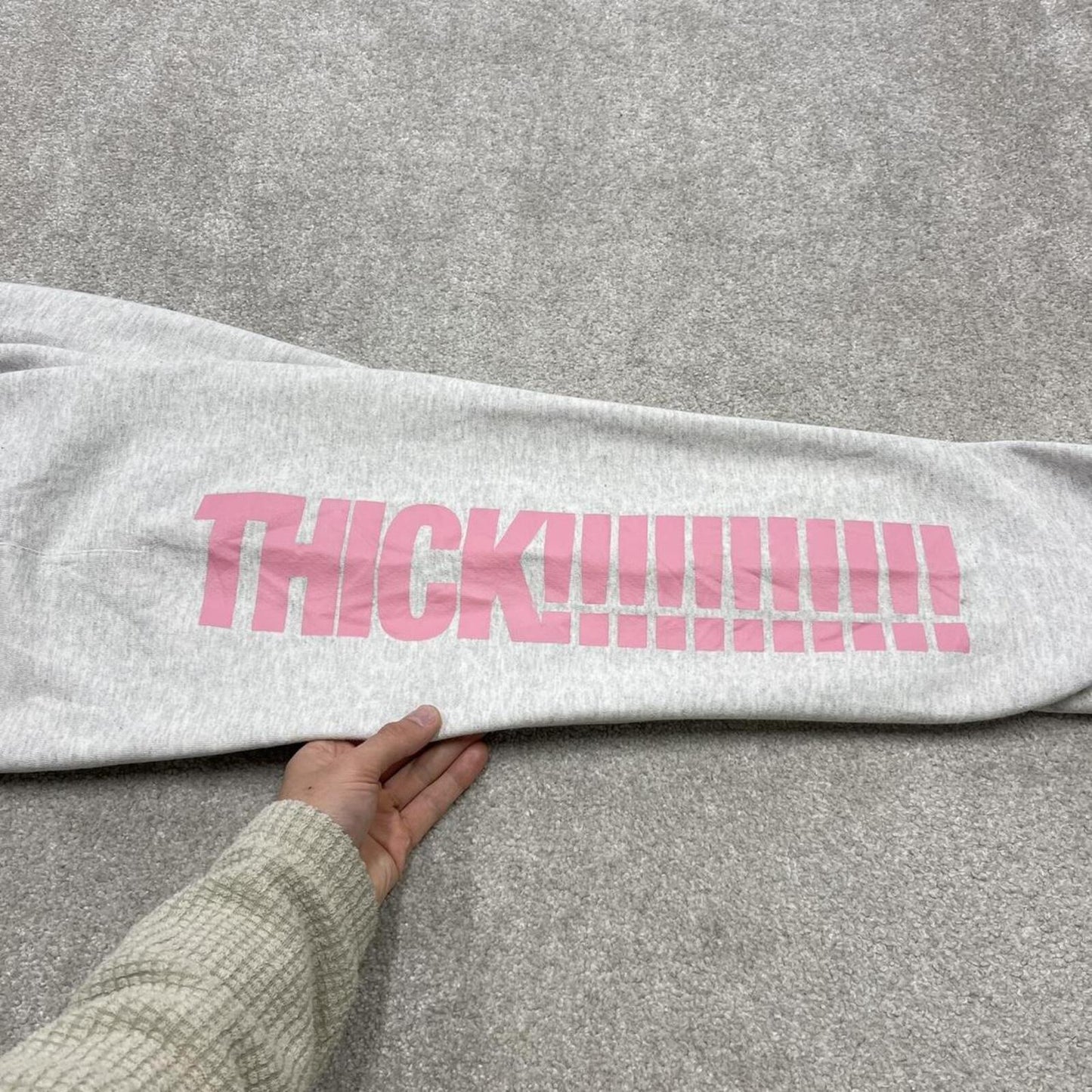 Y2k Champion Kylie sweatpants joggers cuffed grey Medium Loose THICK printed tracksuit bottoms
