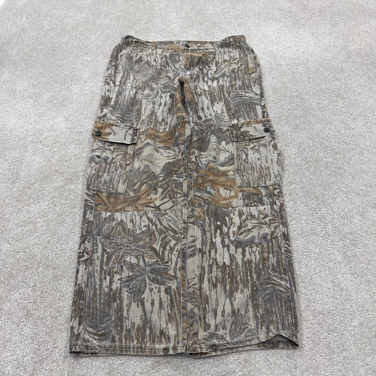 Baggy Camo Realtree cargo pants Y2K khaki camouflage pattern loose leg hunting utility trousers