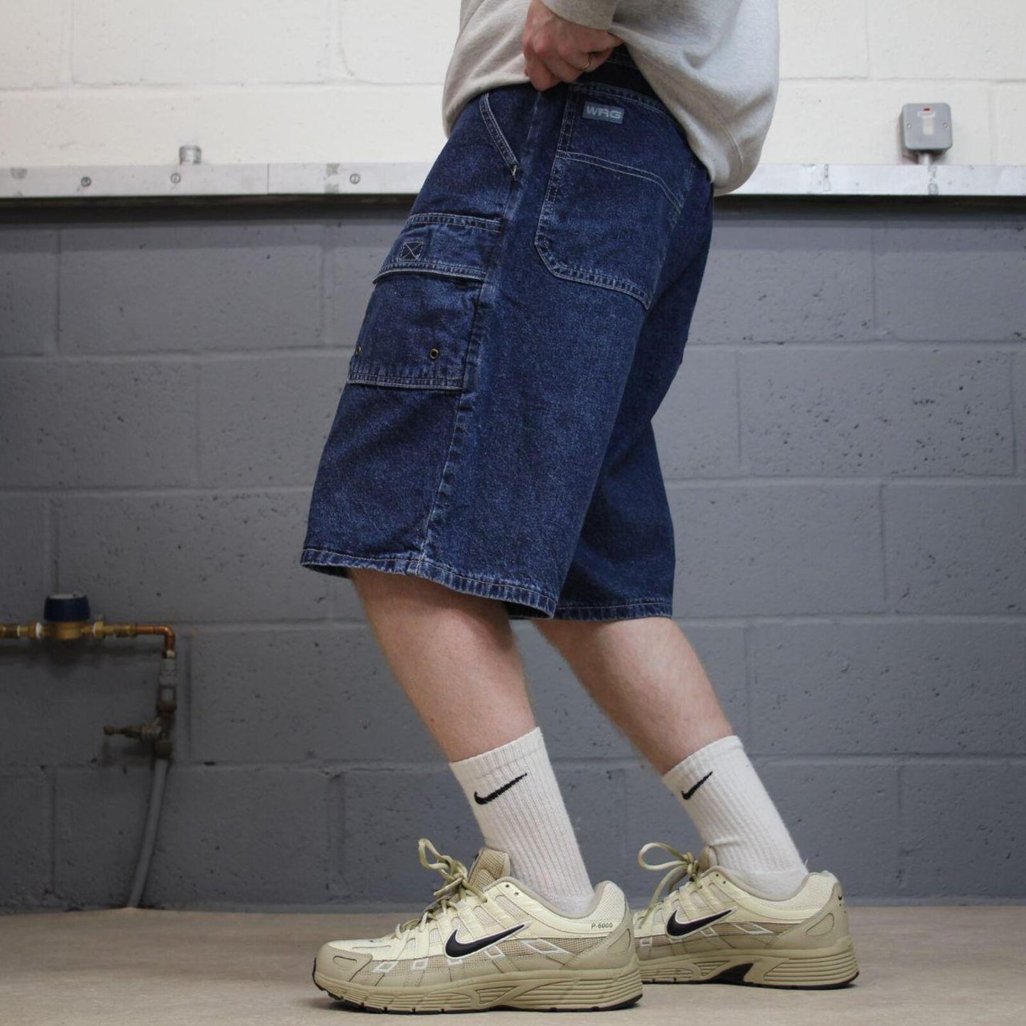 Wrangler denim cargo shorts workwear blue Baggy cargo Y2K jorts summer festival