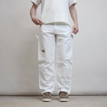 Mens Dickies carpenter pants W34 L30 white loose painter worker cargos