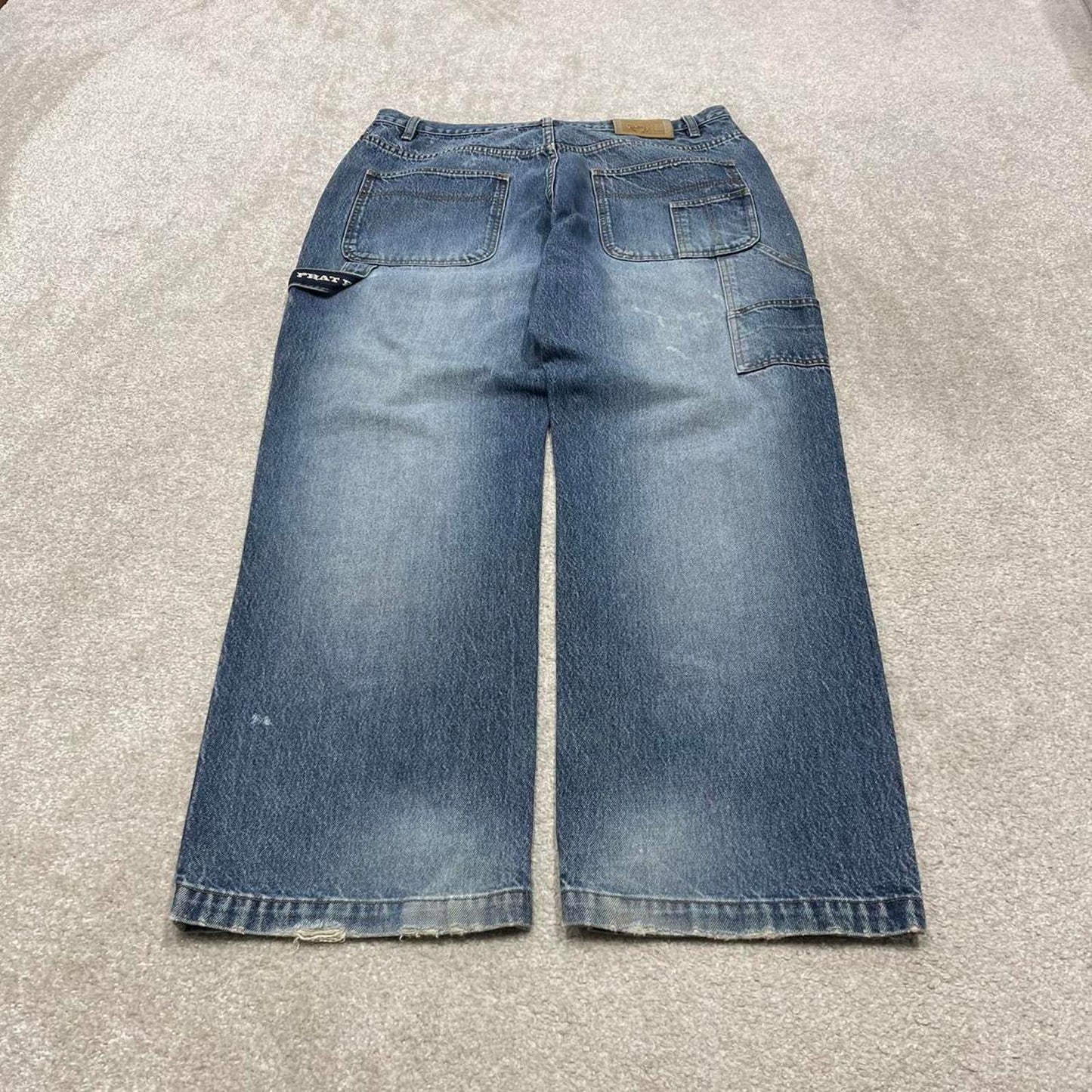 90s baggy Phat Farm carpenter jeans W36L33 loose blue denim y2k skate style hip hop pants