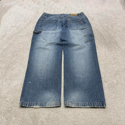 90s baggy Phat Farm carpenter jeans W36L33 loose blue denim y2k skate style hip hop pants