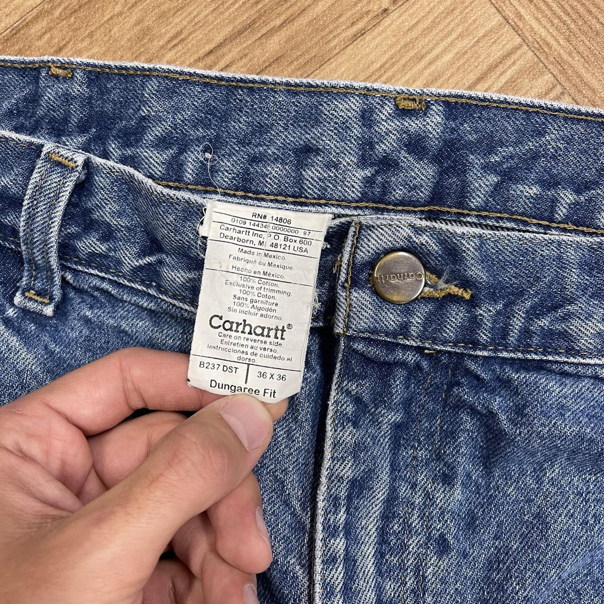 Carhartt baggy carpenter jeans y2k Loose straight blue thick denim cargo pants
