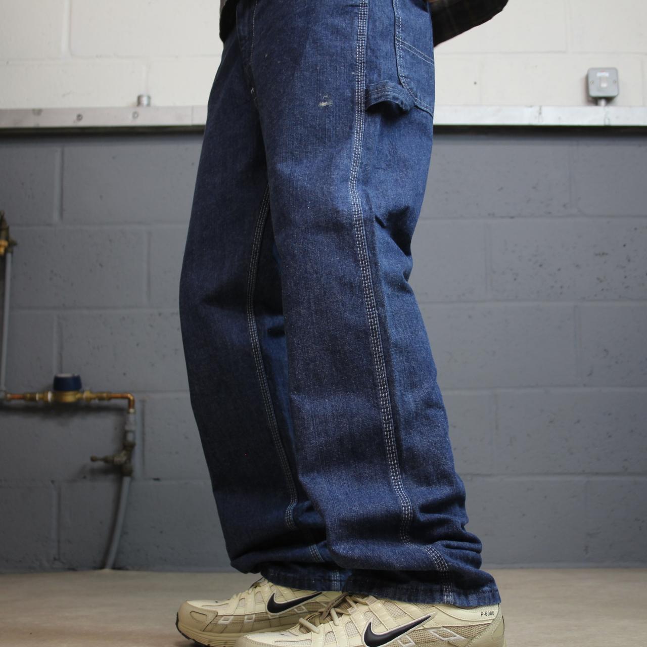 Key Workwear carpenter jeans y2k W34L30 blue Skater style 100% cotton denim cargos