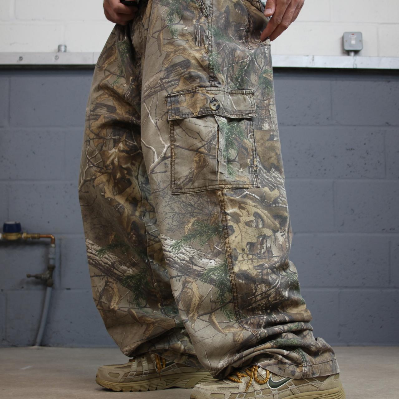 Realtree baggy camo cargo pants wide leg Y2K khaki camouflage outdoors hunting utility trousers