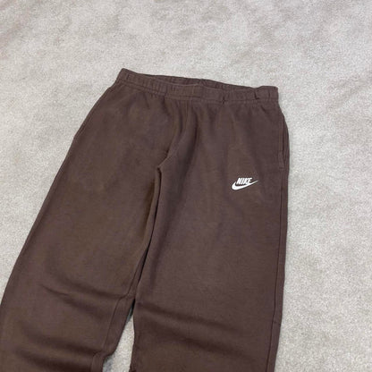 Brown Nike joggers Large y2k style sportswear track pants embroidered logo