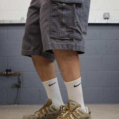 Carhartt cargo shorts loose canvas grey Canvasy relaxed fit skate style shorts