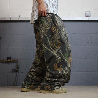 Mossy Oak baggy camo pants wide leg khaki Loose fit Break Up tree camouflage pants