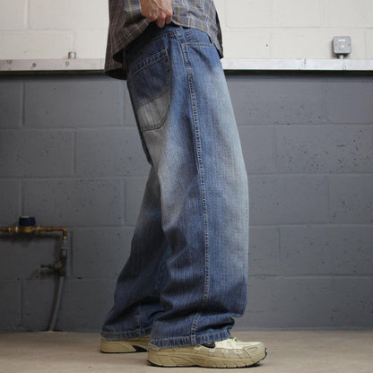 Y2K baggy jeans wide leg W36L30 blue denim Wicked Denim Loose skater surf pants
