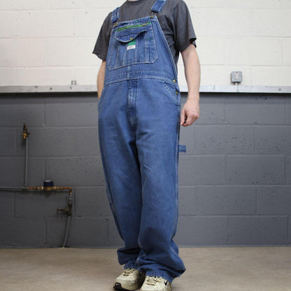 Liberty baggy denim Dungarees wide leg blue Vintage farm work bib & brace overalls utility
