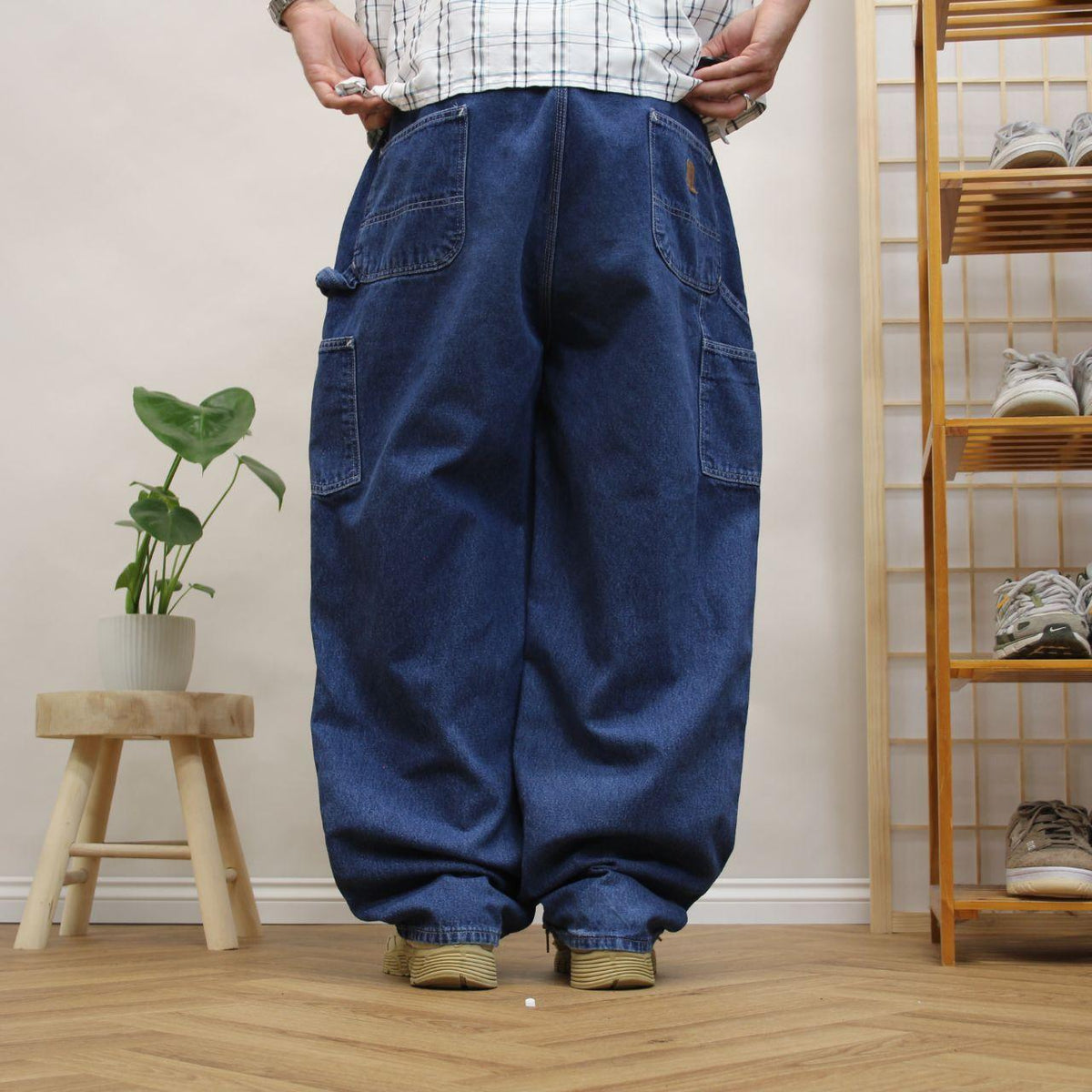 Vintage baggy carhartt carpenter jeans y2k Loose fit wide leg utility workwear cargo pants