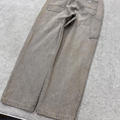 Vintage GUESS dungarees 00s denim overalls faded brown