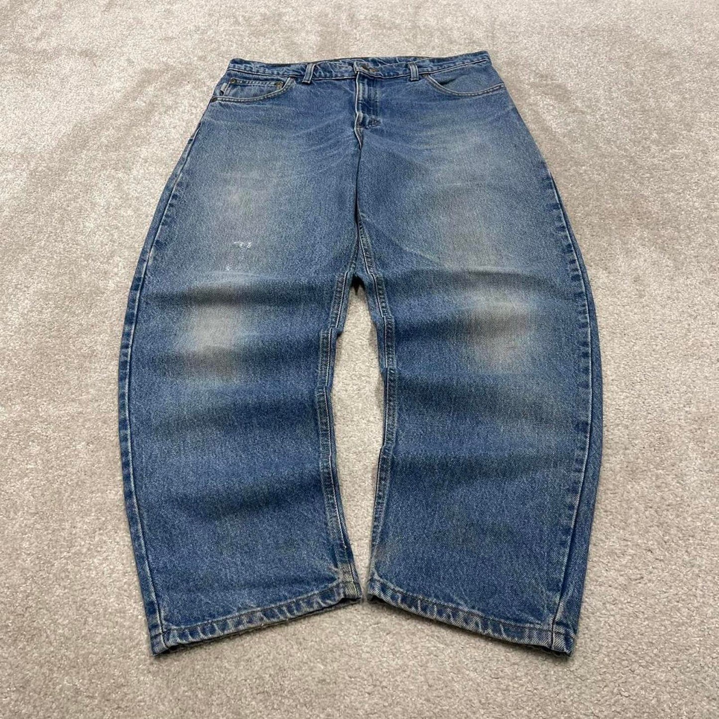 Vintage blue Carhartt jeans W36L30 loose baggy denim 90s style skater jeans patch logo