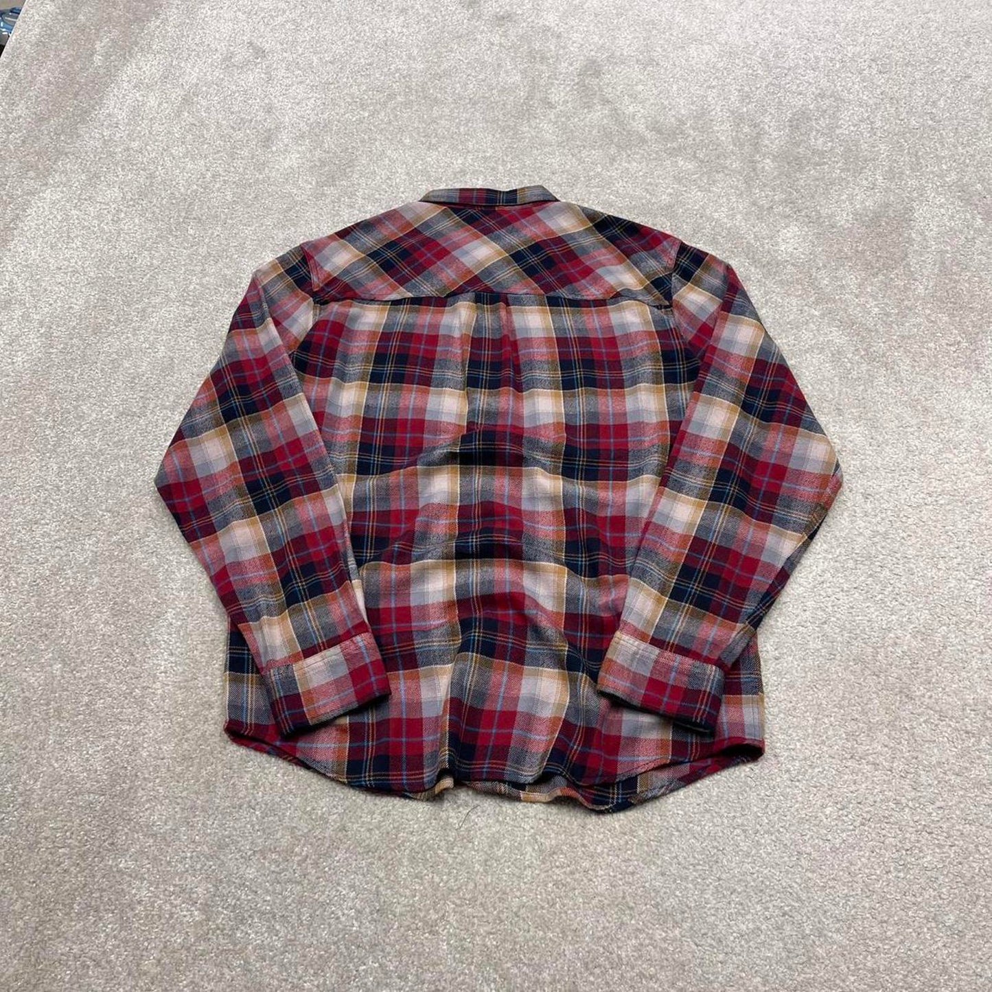 Y2K Dravus checkered plaid flannel shirt red Long sleeve check button down